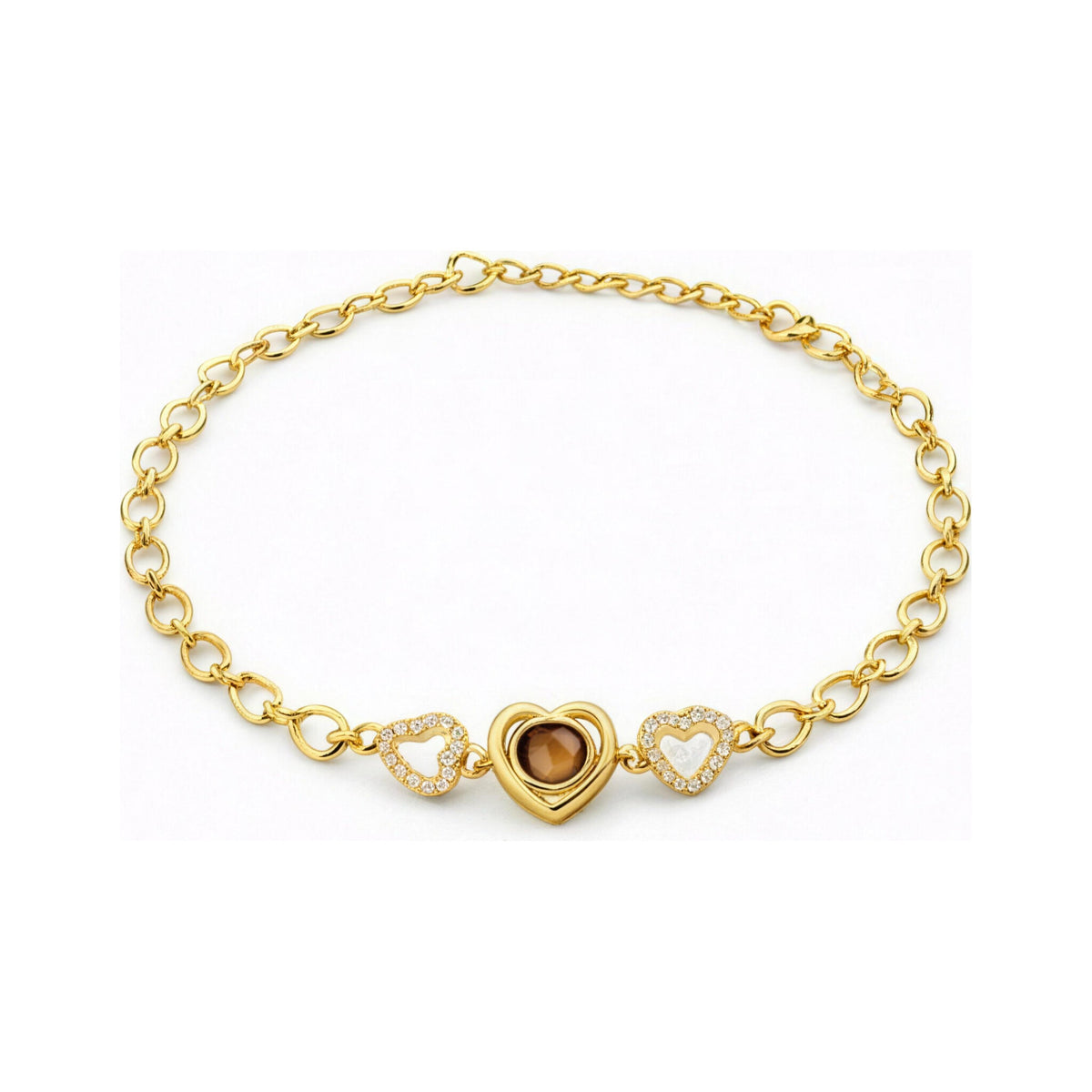 Multicolor Heart Zircon Bracelet