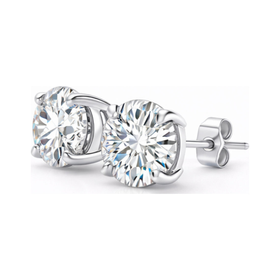 Zircon S925 Sterling Silver Heart Star Stud Earrings – Star Heart