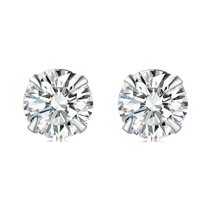 Zircon S925 Sterling Silver Heart Star Stud Earrings – Star Heart