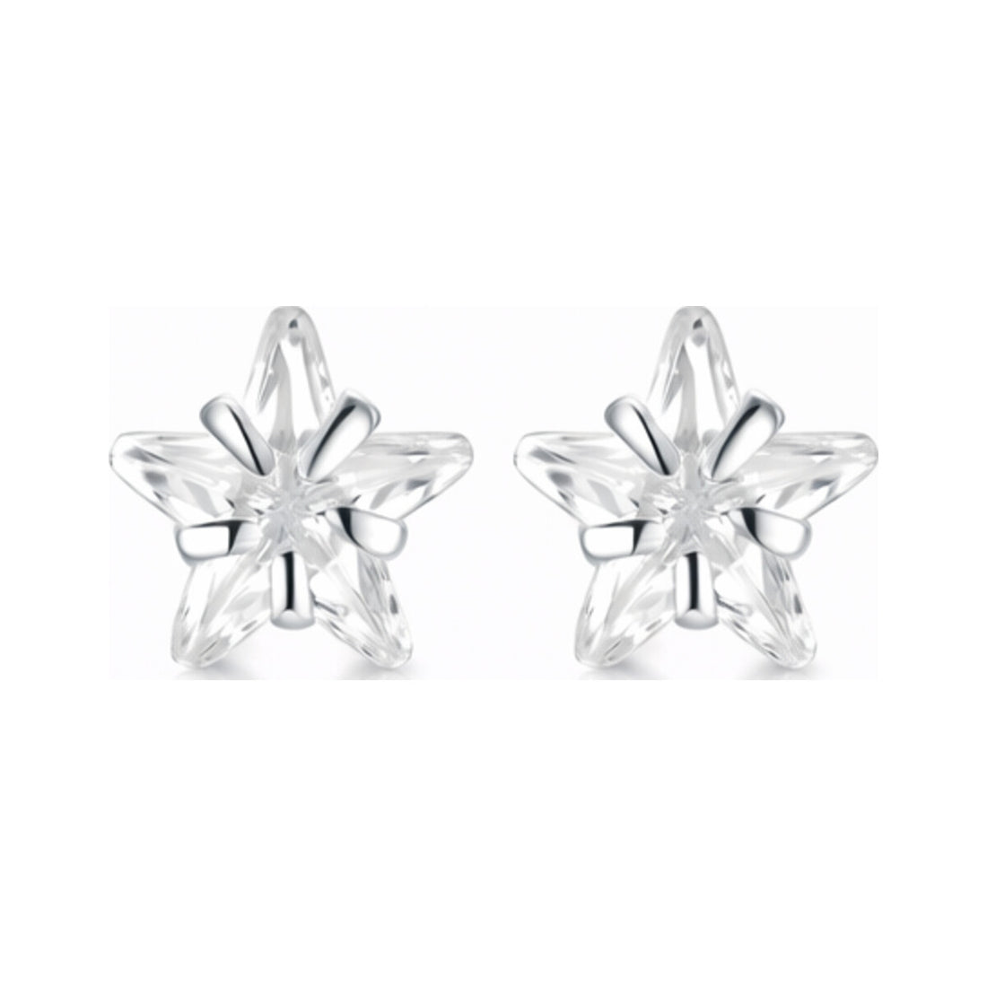 Celestial Zircon Sterling 4mm Star Sparkle Studs