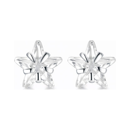 Celestial Zircon Sterling 4mm Star Sparkle Studs
