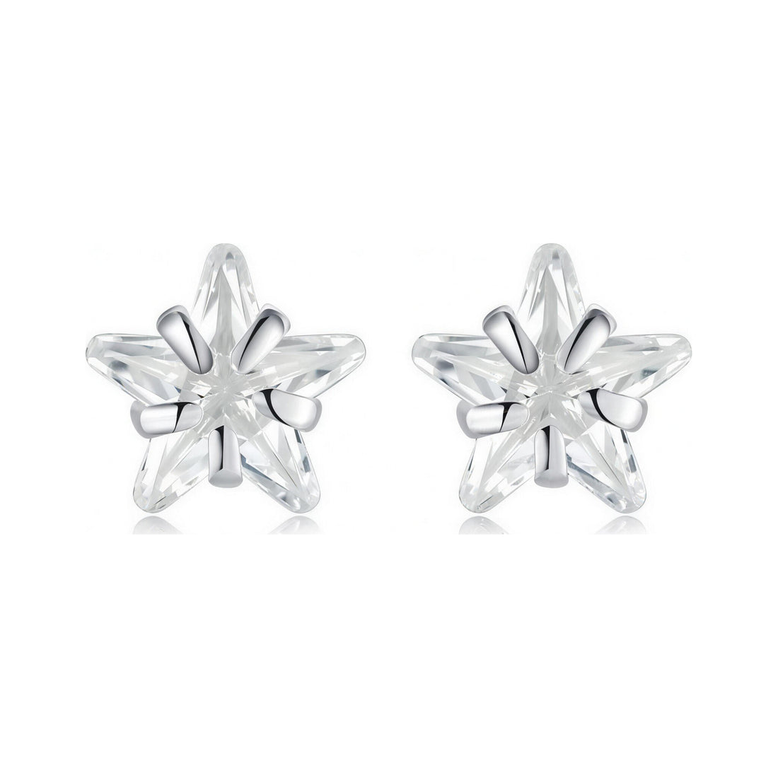 Celestial Zircon Sterling 4mm Star Sparkle Studs
