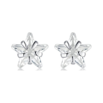 Celestial Zircon Sterling 4mm Star Sparkle Studs
