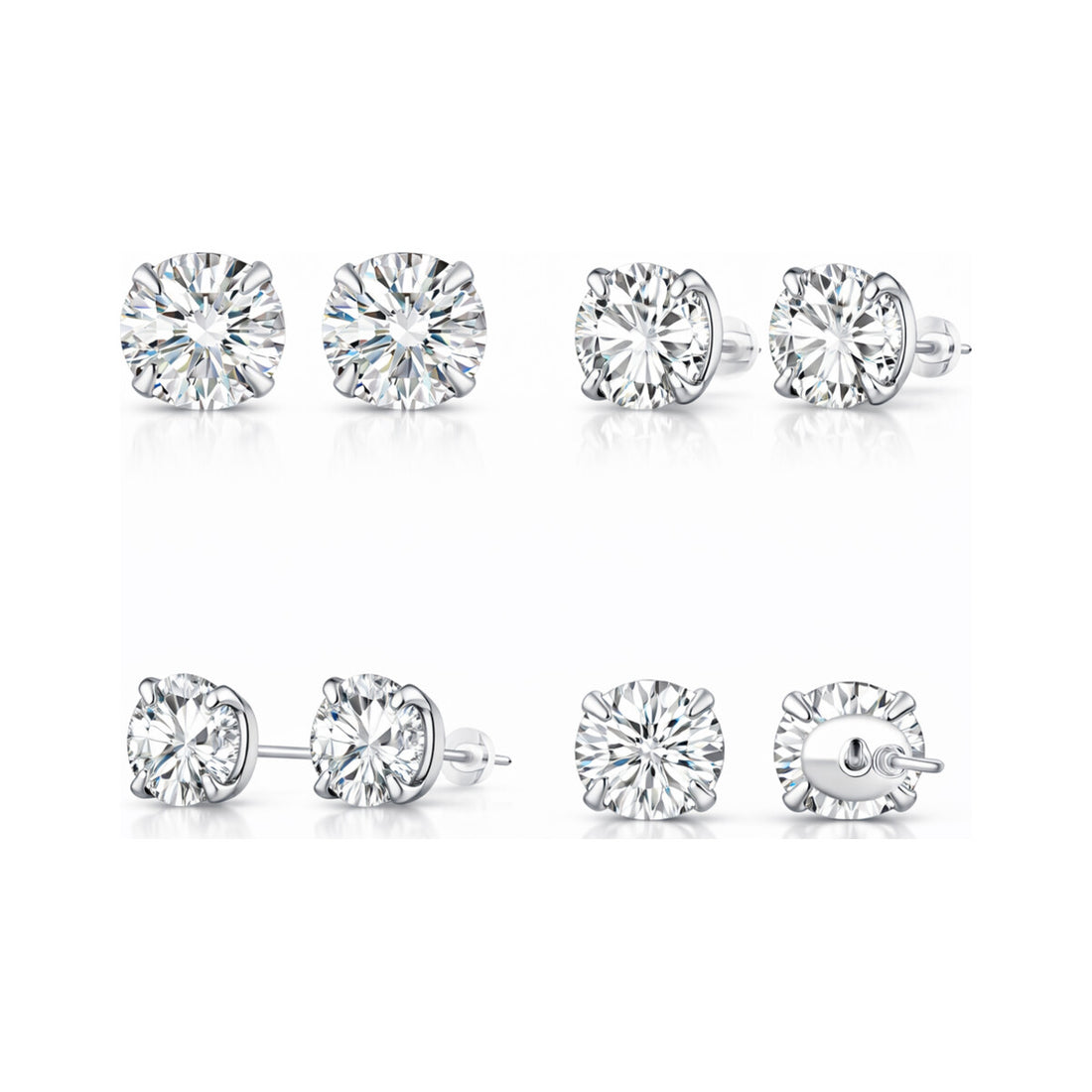Zircon S925 Sterling Silver Heart Star Stud Earrings – Star Heart Nova