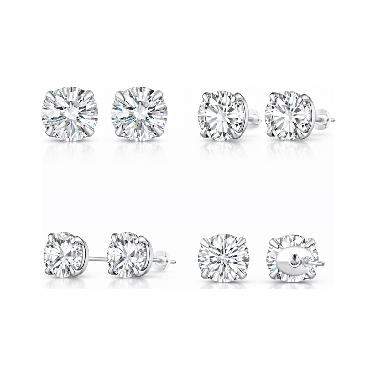 Zircon S925 Sterling Silver Heart Star Stud Earrings – Star Heart Nova