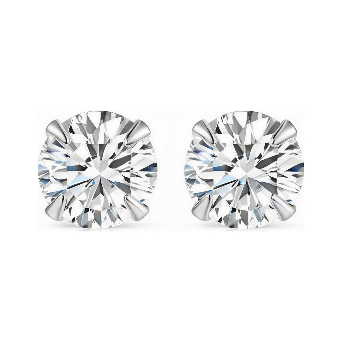 Zircon S999 Sparkle Stud Earrings